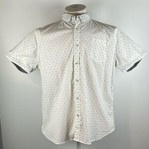 LEE™️ Men's Size XXL Premium Select White/Gray Short Sleeve Button-down Shirt